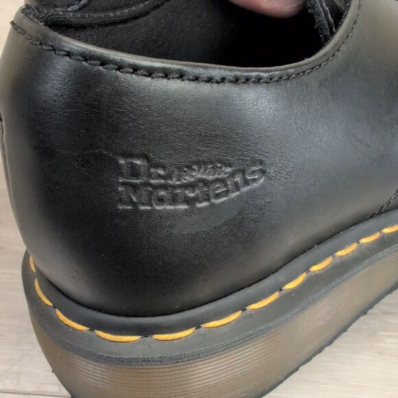 Dr Martens Platform Shoes Womens Size 9 Black Leather Chunky Oxford Y2K 8651 - Picture 8 of 10